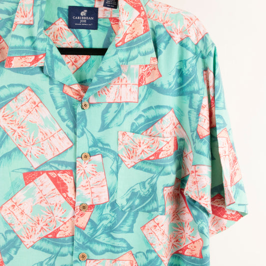 Camisa hawaiana azul (L) Caribbean Joe
