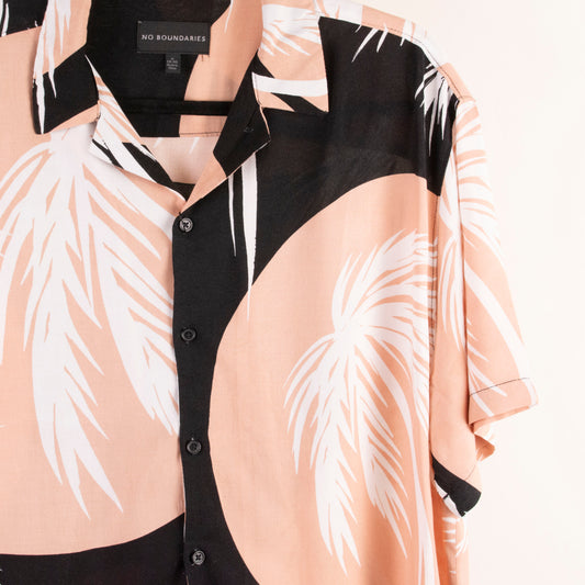 Camisa hawaiana negro (M) NO BOUNDARIES