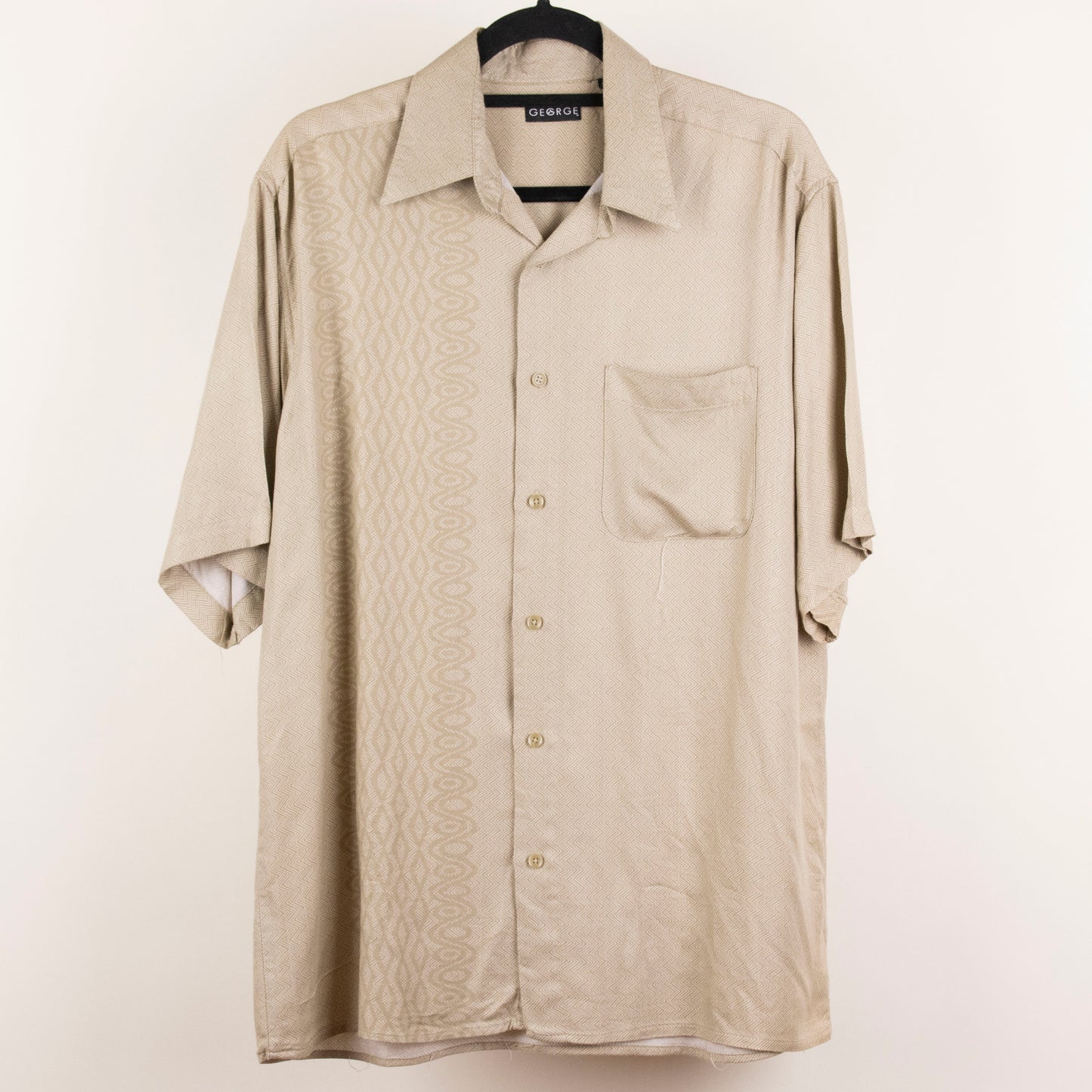 Camisa estampada beige (M) George