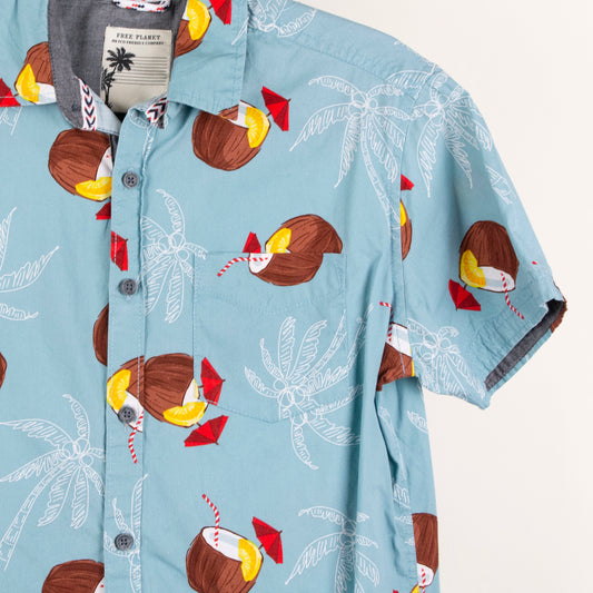 Camisa hawaiana azul (M) Free Planet