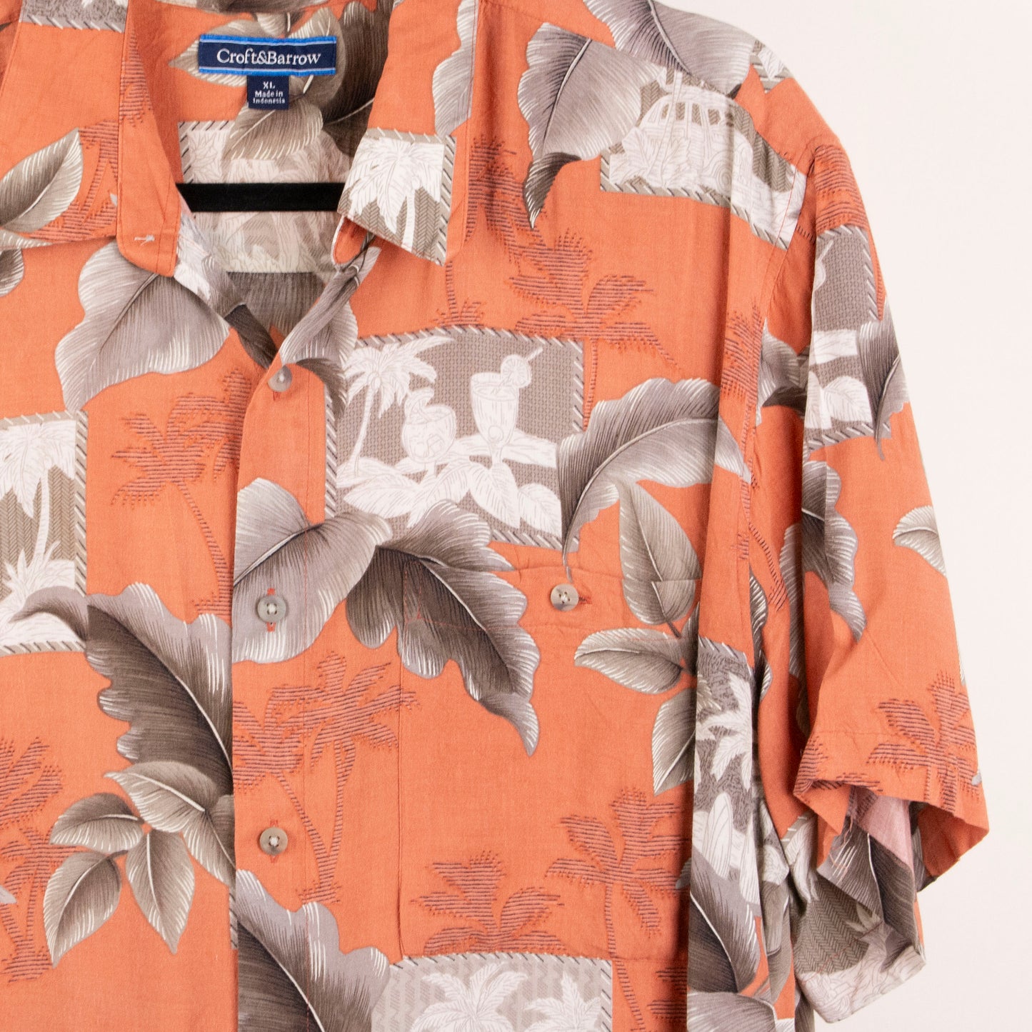 Camisa hawaiana naranja (XL) Croft&Barrow