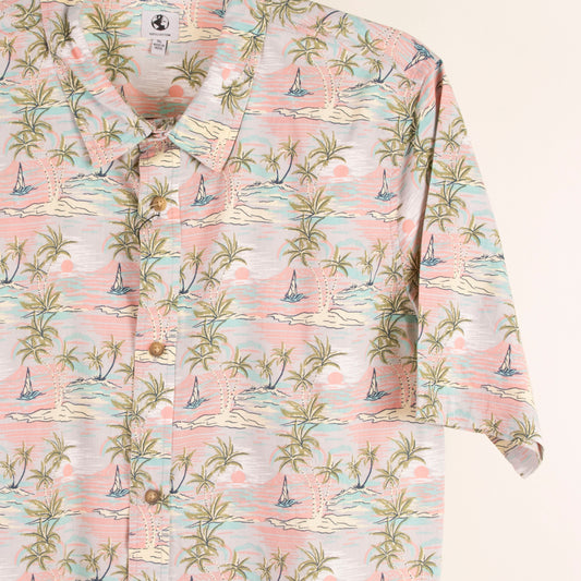 Camisa hawaiana gris (niño) 100% cotton
