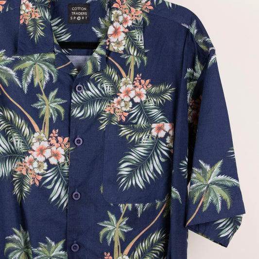 Camisa hawaiana azul (XL) Cotton Traders
