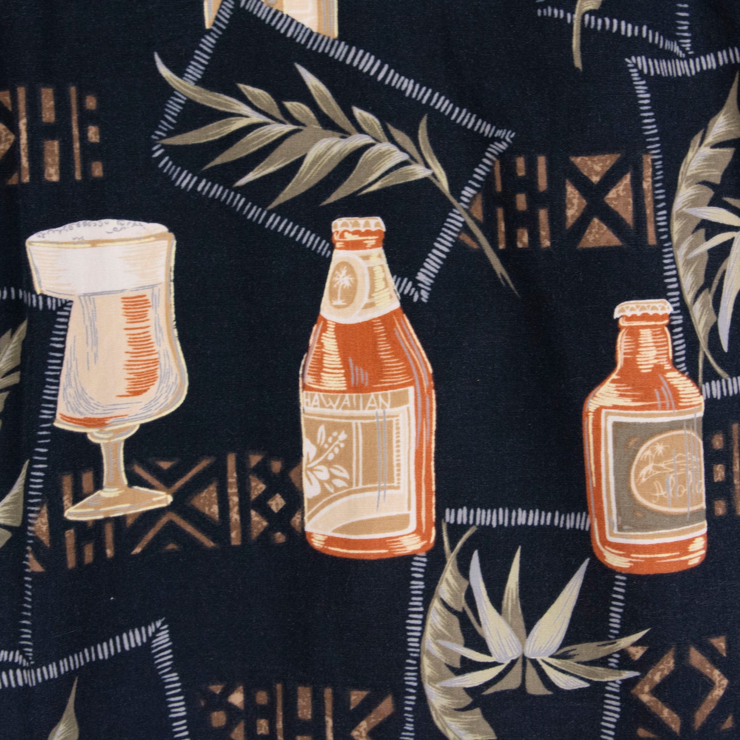Camisa hawaiana negro (M) Batik Bay