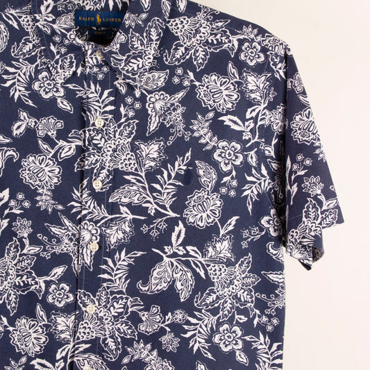 Camisa hawaiana azul (M) Ralph Lauren