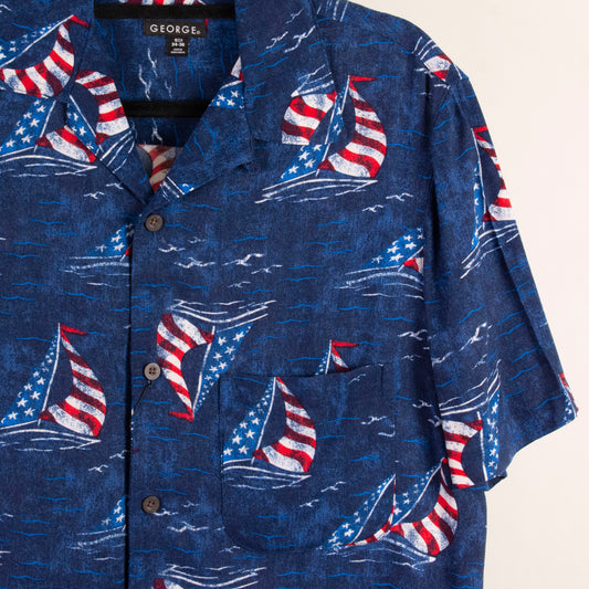 Camisa hawaiana azul (S) George
