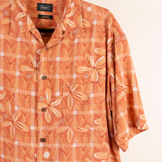 Camisa hawaiana naranja (M) Haggar
