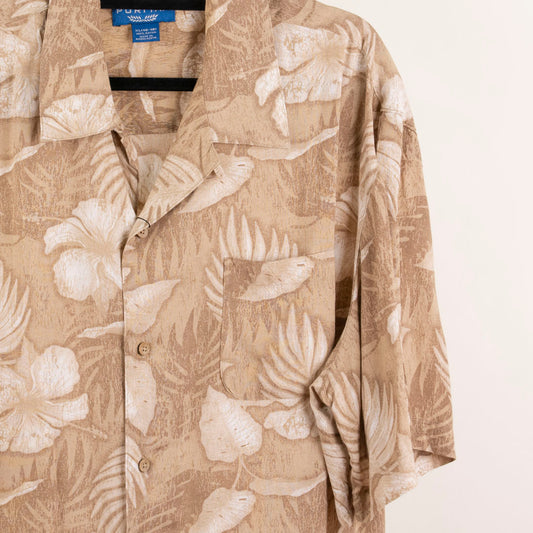 Camisa hawaiana beige (XL) Puritan