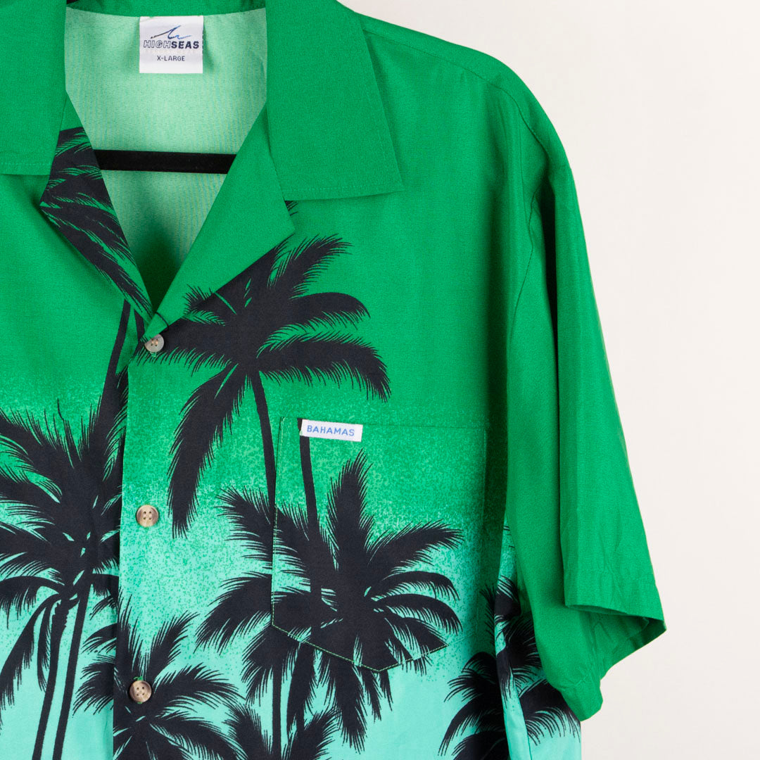 Camisa hawaiana verde (XL) Highseas Resort