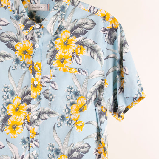 Camisa hawaiana azul (M) Departwest