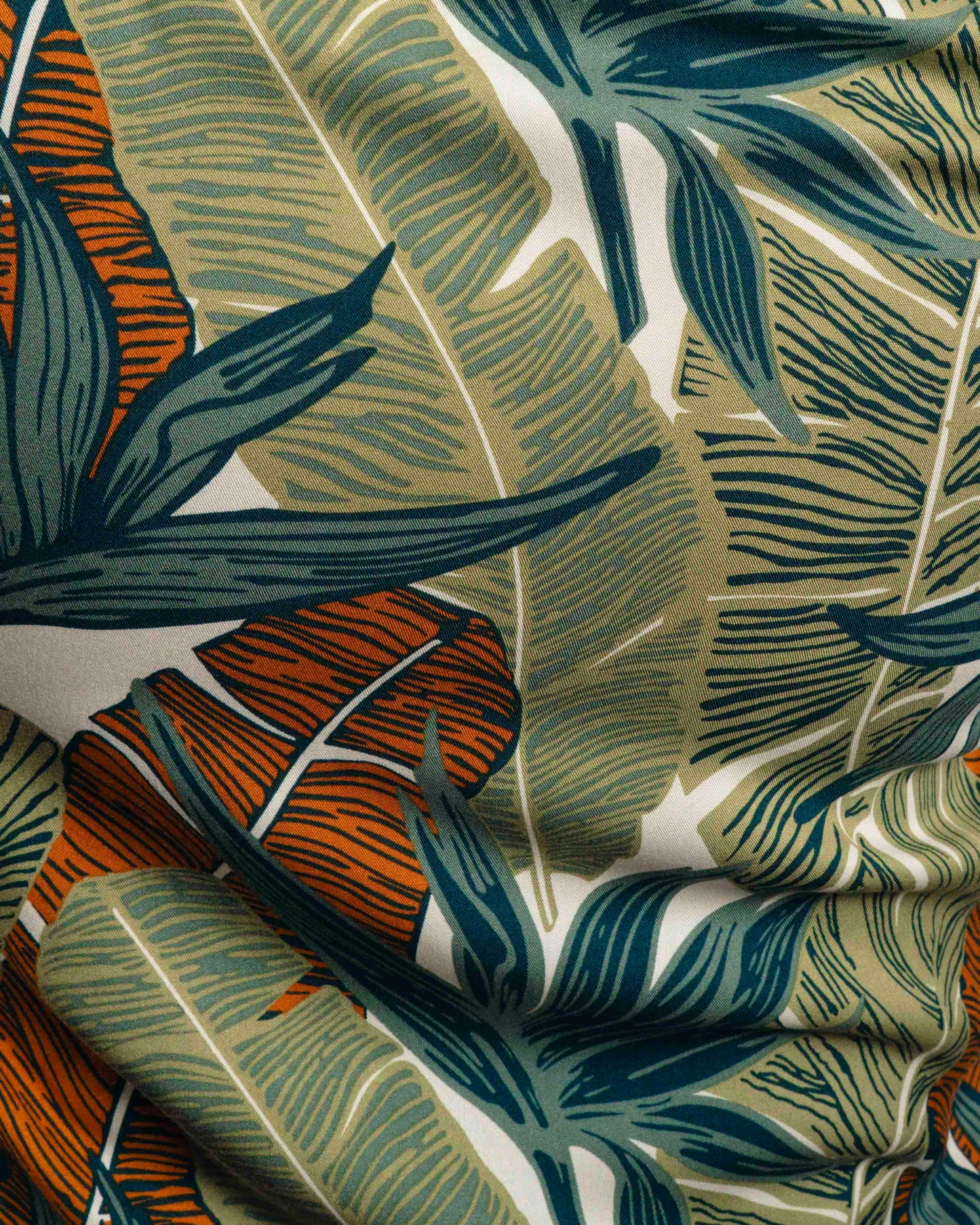 Camisa hawaiana manga corta verde Manglar