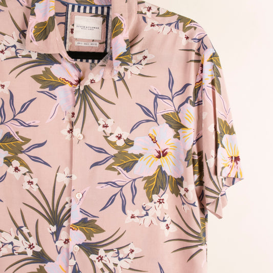 Camisa estampada rosa (S) Denim & Flower