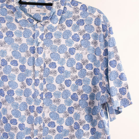 Camisa hawaiana blanco (L) MNG