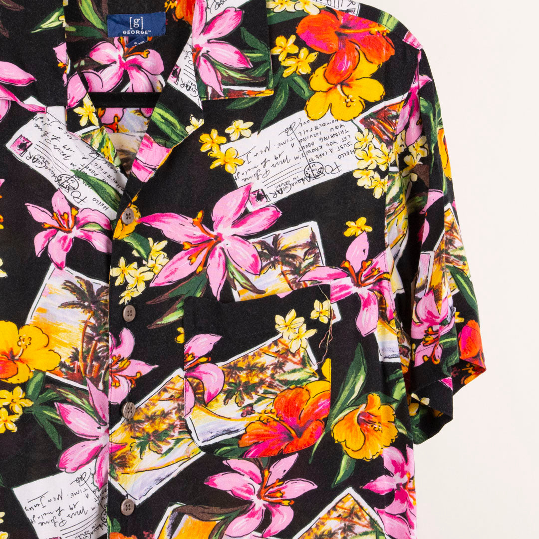 Camisa hawaiana negro (S) George