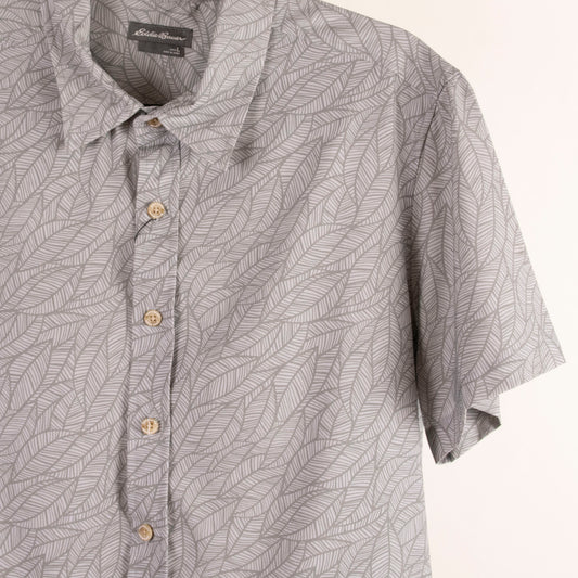 Camisa estampada gris (L) Eddie Bauer