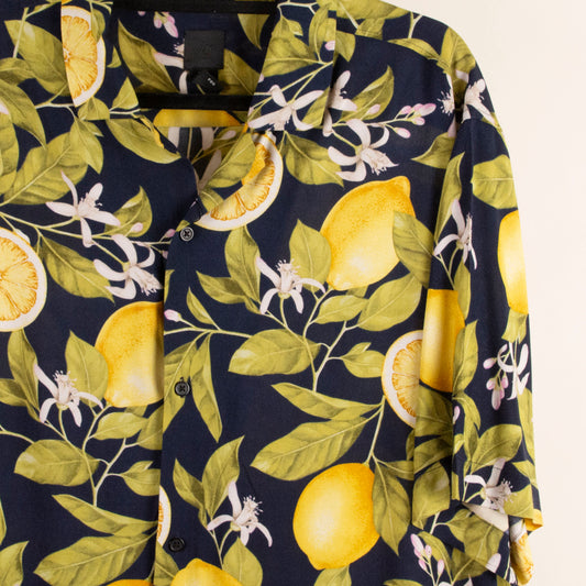 Camisa estampada azul marino (XL) H&M