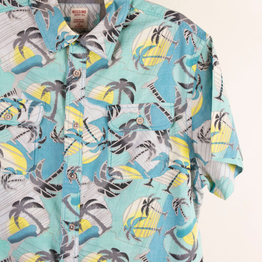 Camisa hawaiana azul (L) Mossimo