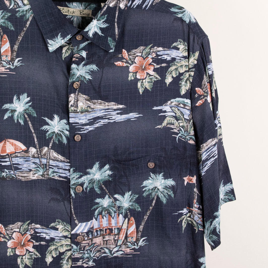 Camisa hawaiana gris (L) Batik Bay