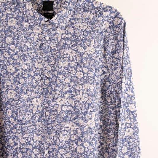 Camisa estampada azul (L) H&M