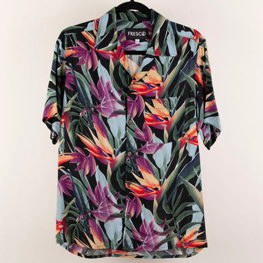 Camisa hawaiana paraíso negro