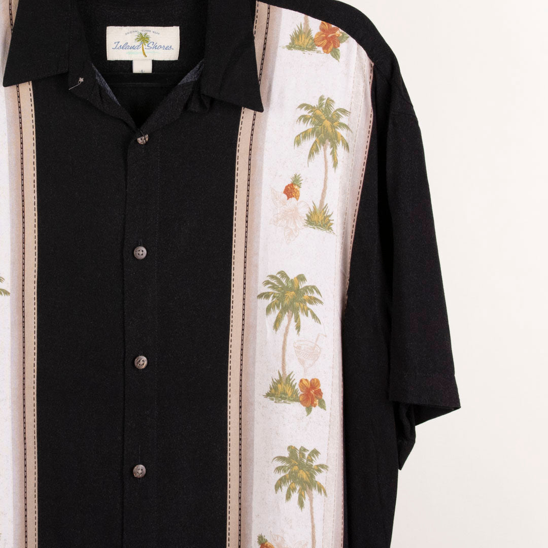 Camisa hawaiana negro (L) Island Shores