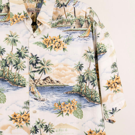 Camisa hawaiana beige (L) Hollis River