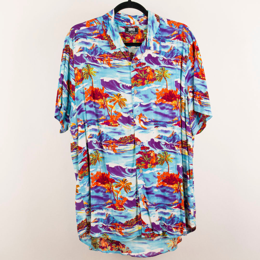 Camisa hawaiana azul (L) Super Massive