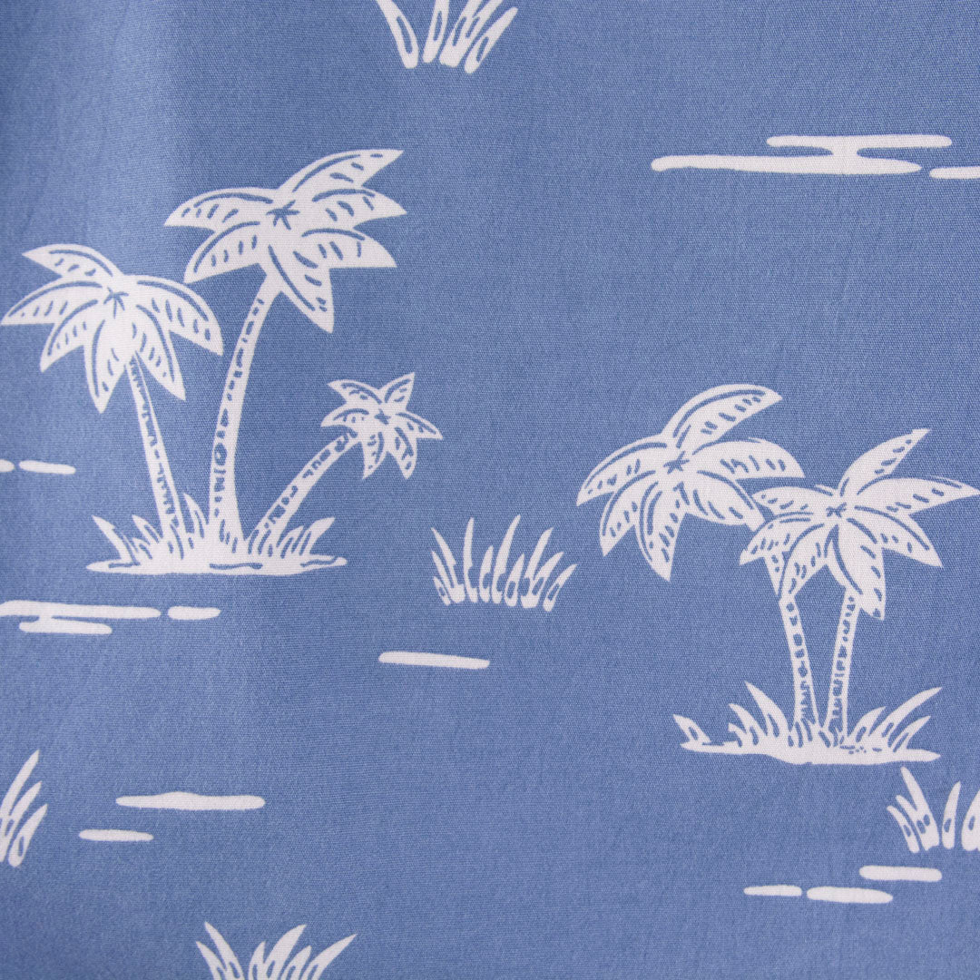 Camisa hawaiana azul (L) Denim and flower