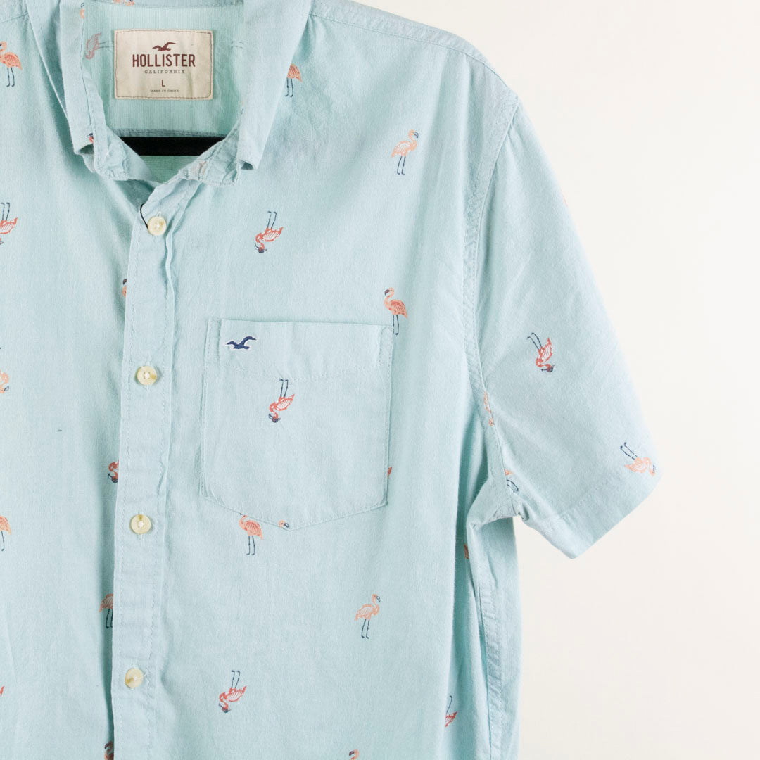 Camisa estampada azul (L) Hollister