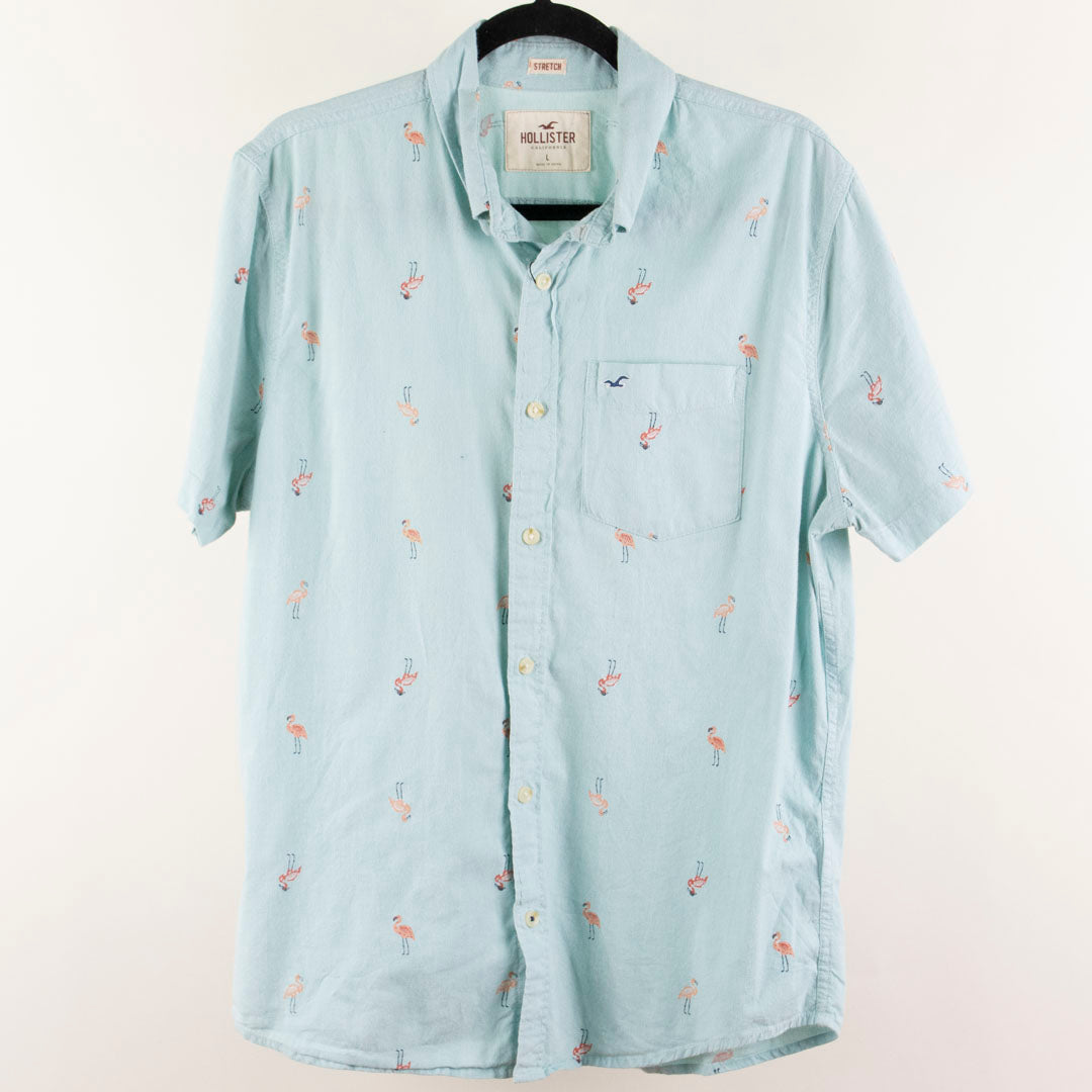 Camisa estampada azul (L) Hollister