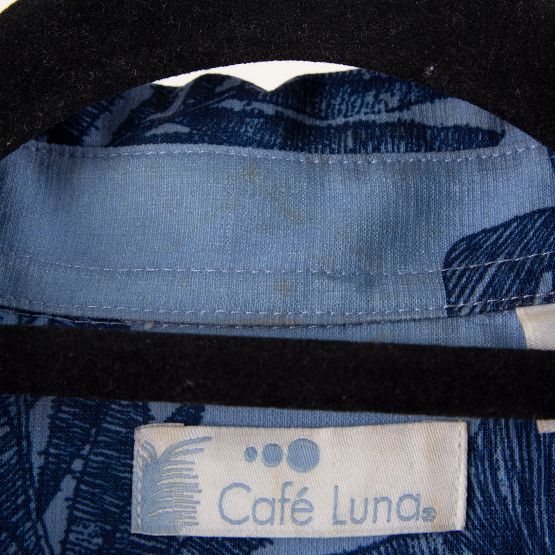 Camisa hawaiana azul (M) Café Luna