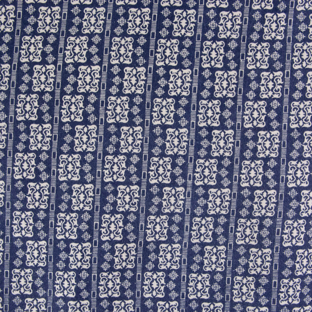 Camisa estampada azul marino (M) Basic editions