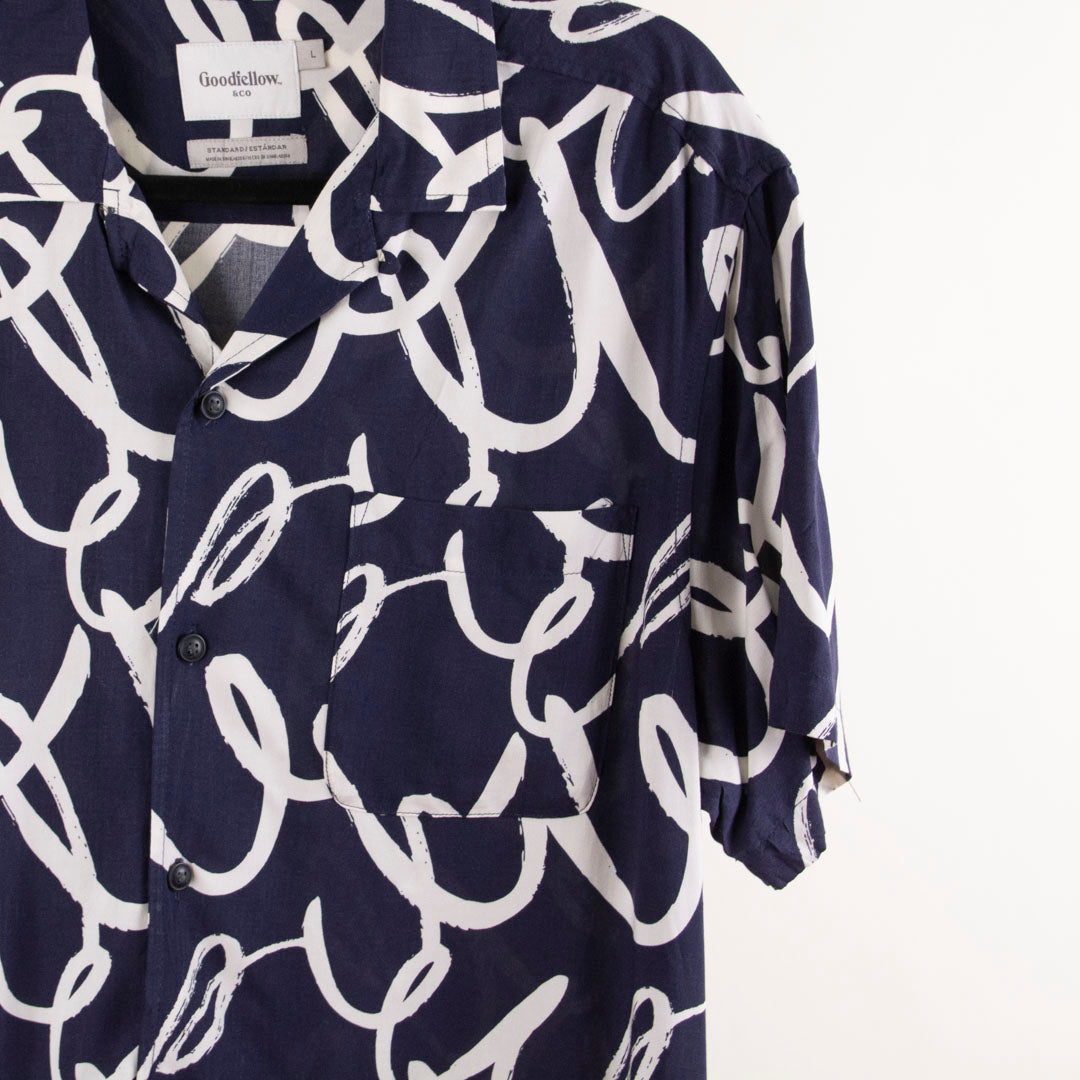 Camisa estampada azul marino (L) Goodfellow