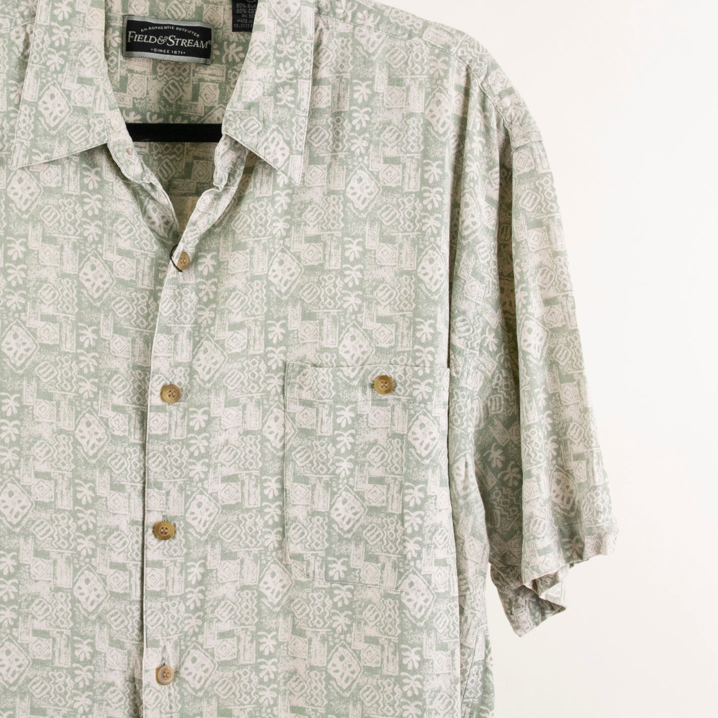 Camisa hawaiana verde (XL) Field & Stream