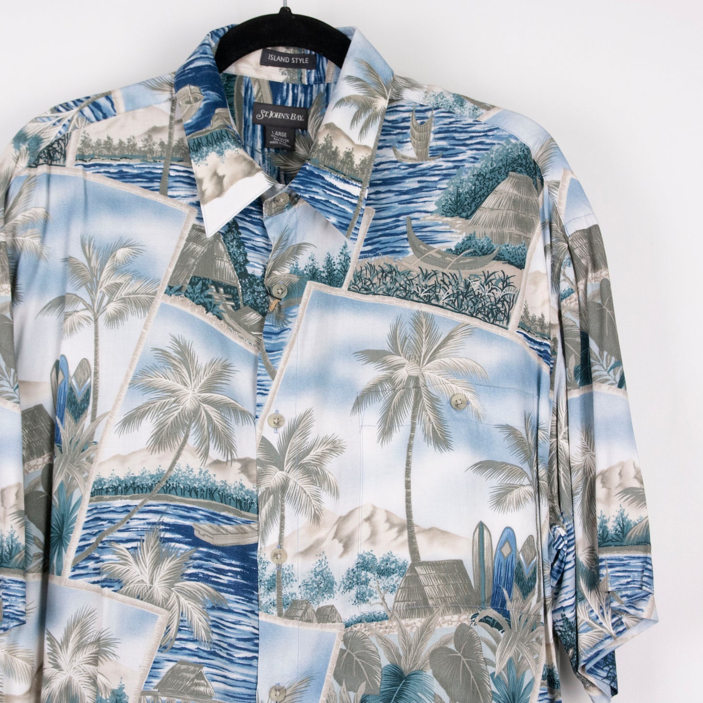 Camisa hawaiana azul (XL) St. Johns. Bay