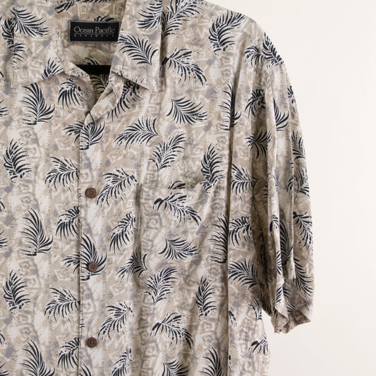 Camisa hawaiana beige (L) Ocean Pacific