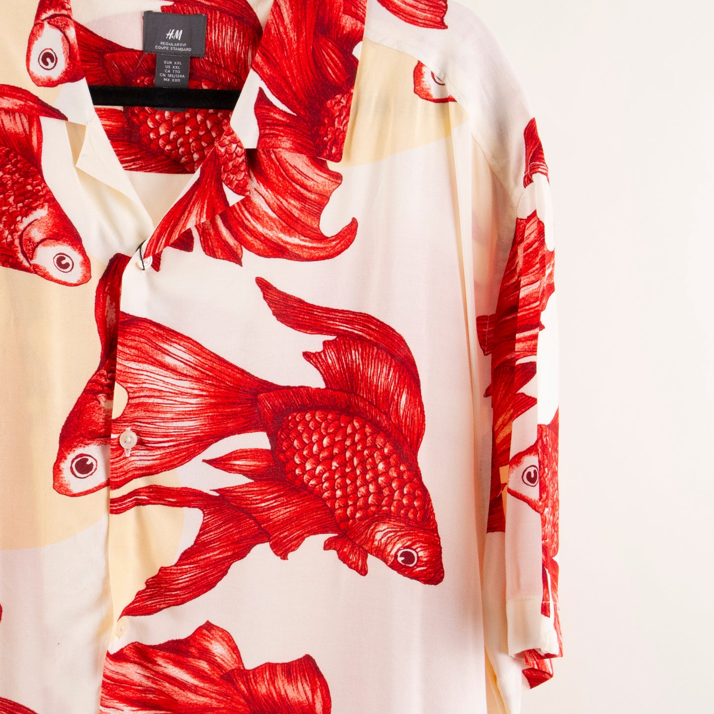 Camisa estampada beige (2XL) H&M