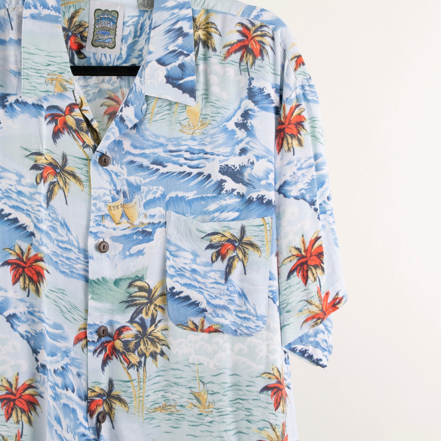 Camisa hawaiana azul (L) Ocean Current