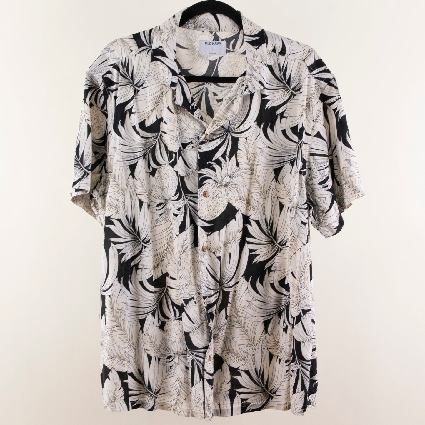 Camisa hawaiana blanco (L) Old Navy