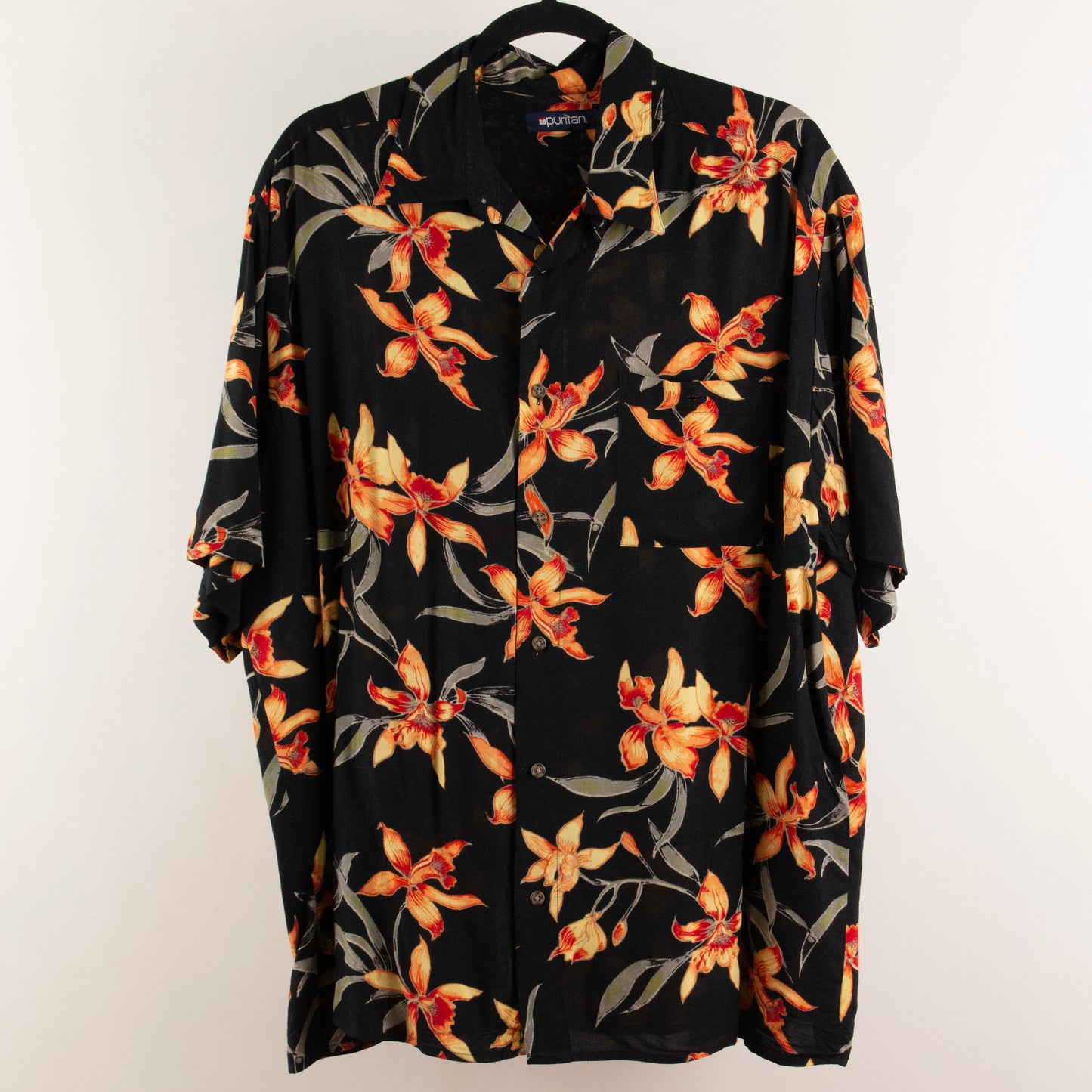 Camisa hawaiana negro (L) Puritan