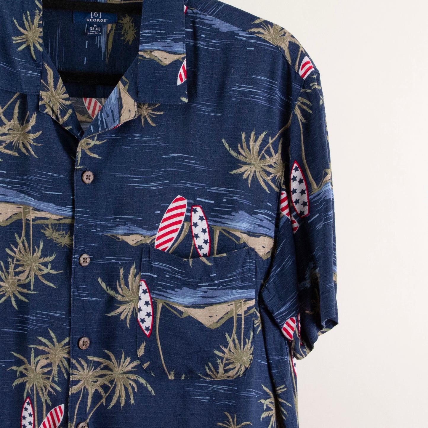 Camisa hawaiana azul (M) George