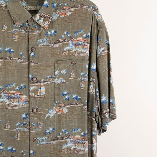Camisa hawaiana verde (XL) Batik Bay