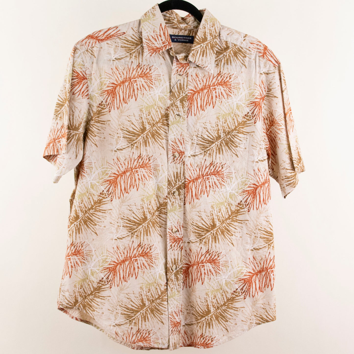 Camisa hawaiana beige (M) Roundtree & Yorke
