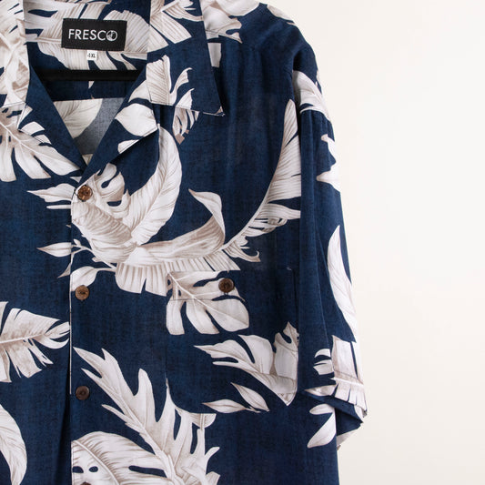Camisa hawaiana azul marino ( 4XL) Fresco lab