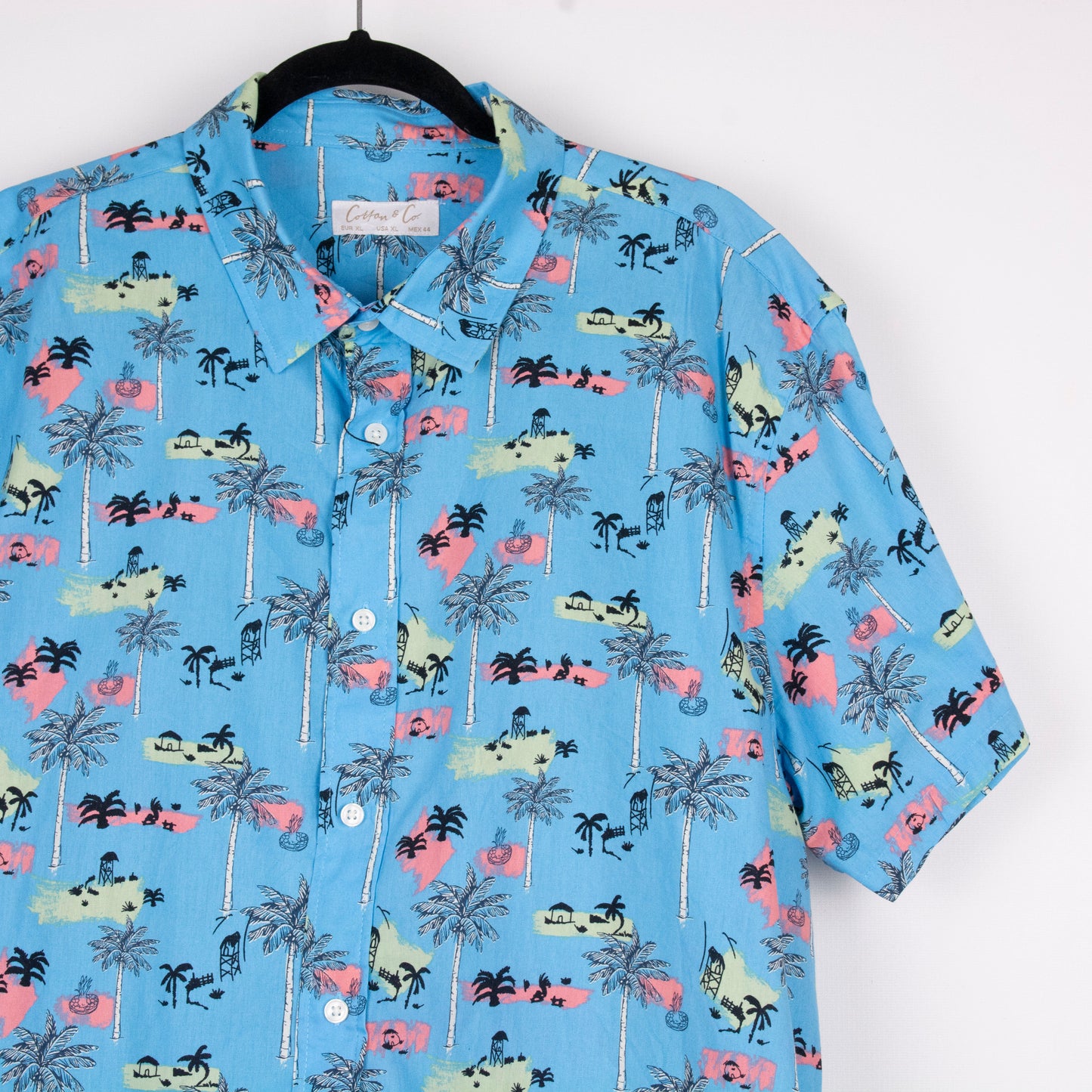 Camisa hawaiana azul (XL) Cotfan&Co