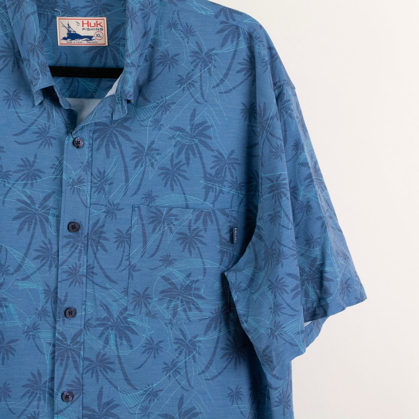 Camisa hawaiana azul (XL) Huk Fishing