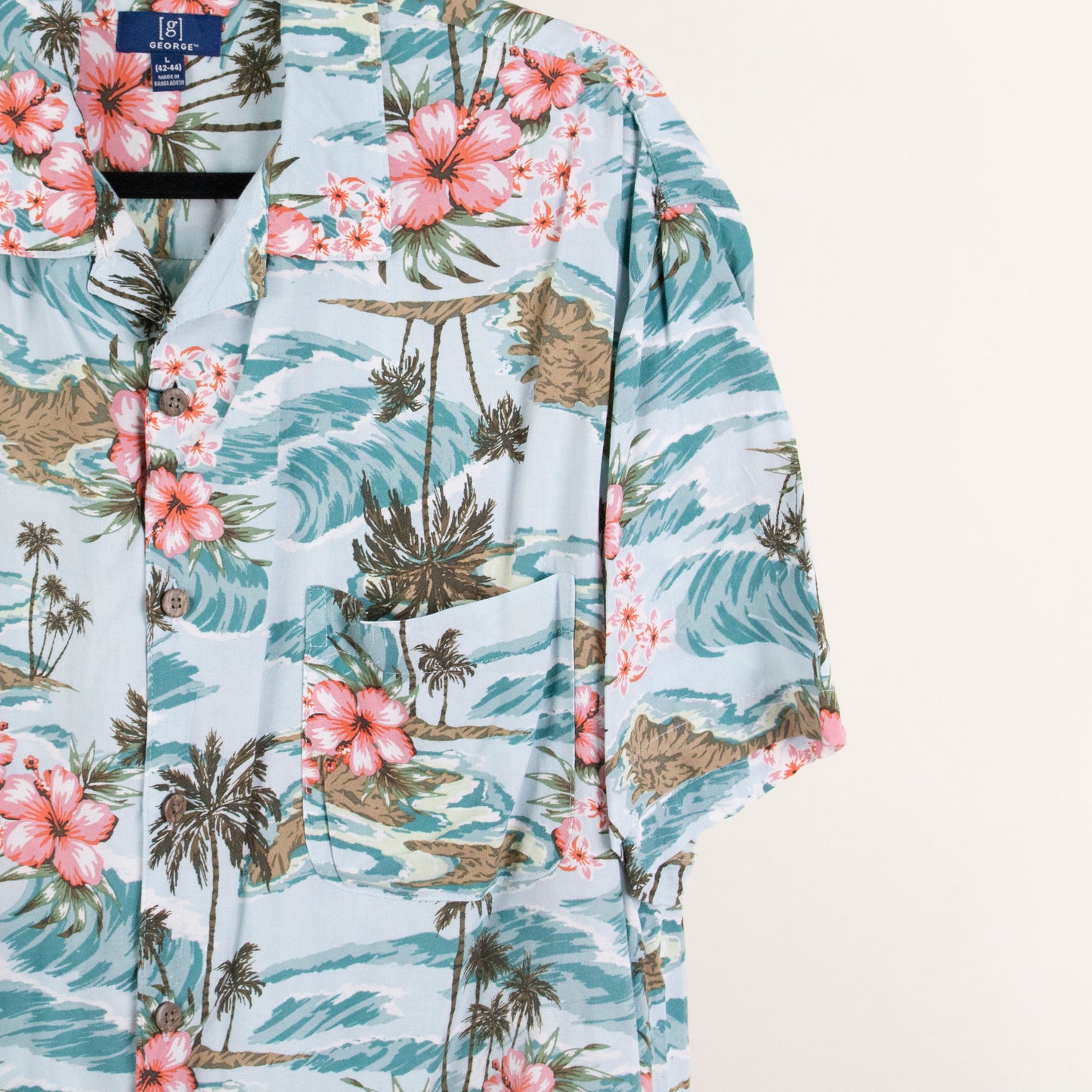 Camisa hawaiana azul (L) George