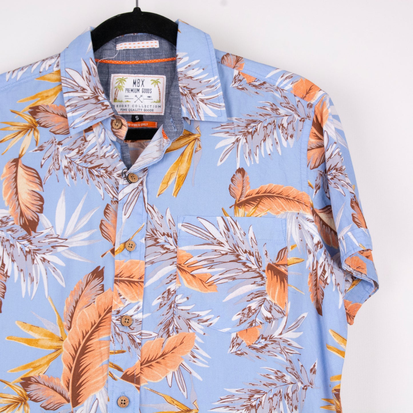 Camisa hawaiana azul (S) MBX