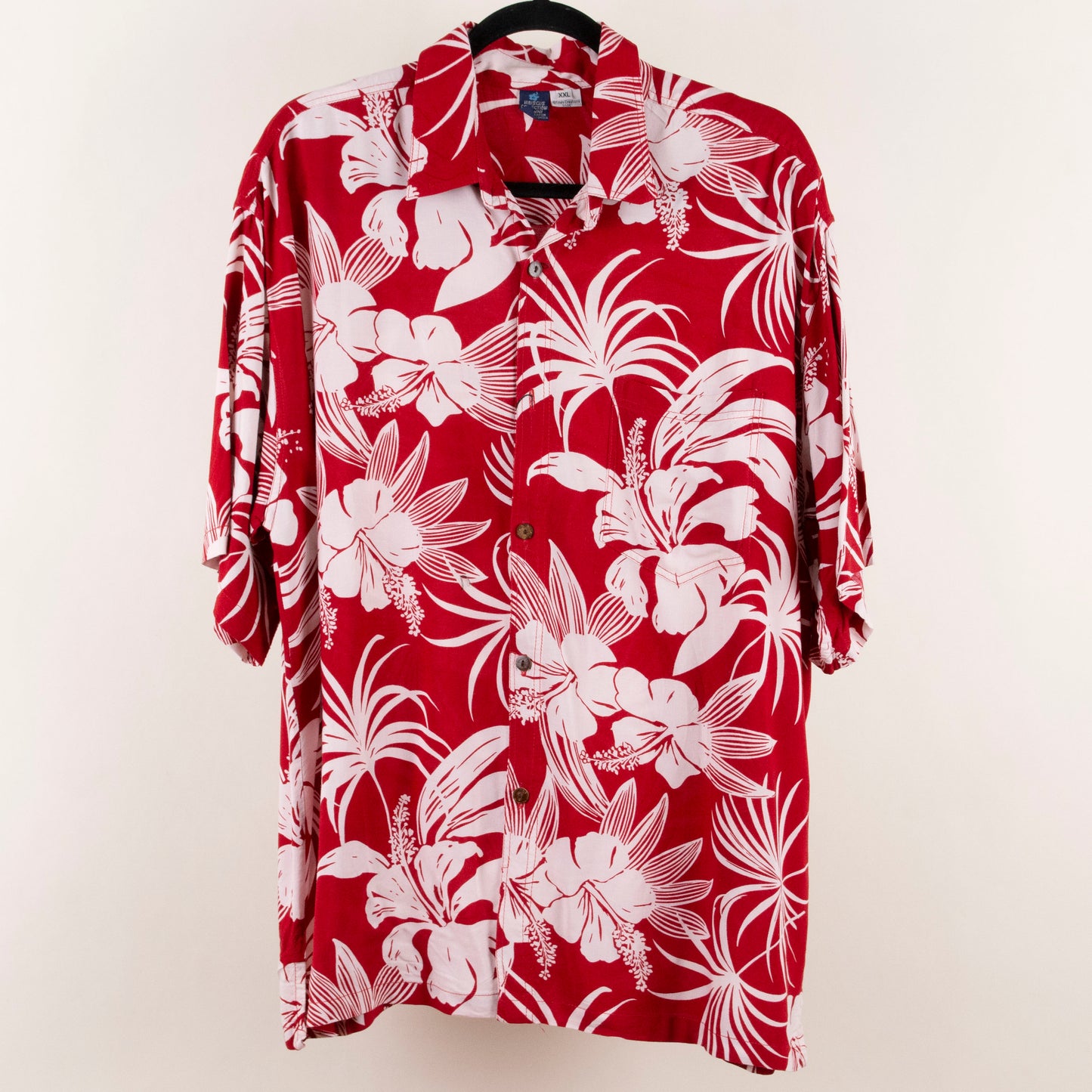 Camisa hawaiana rojo (2XL) Hibiscus Collection Hawaii