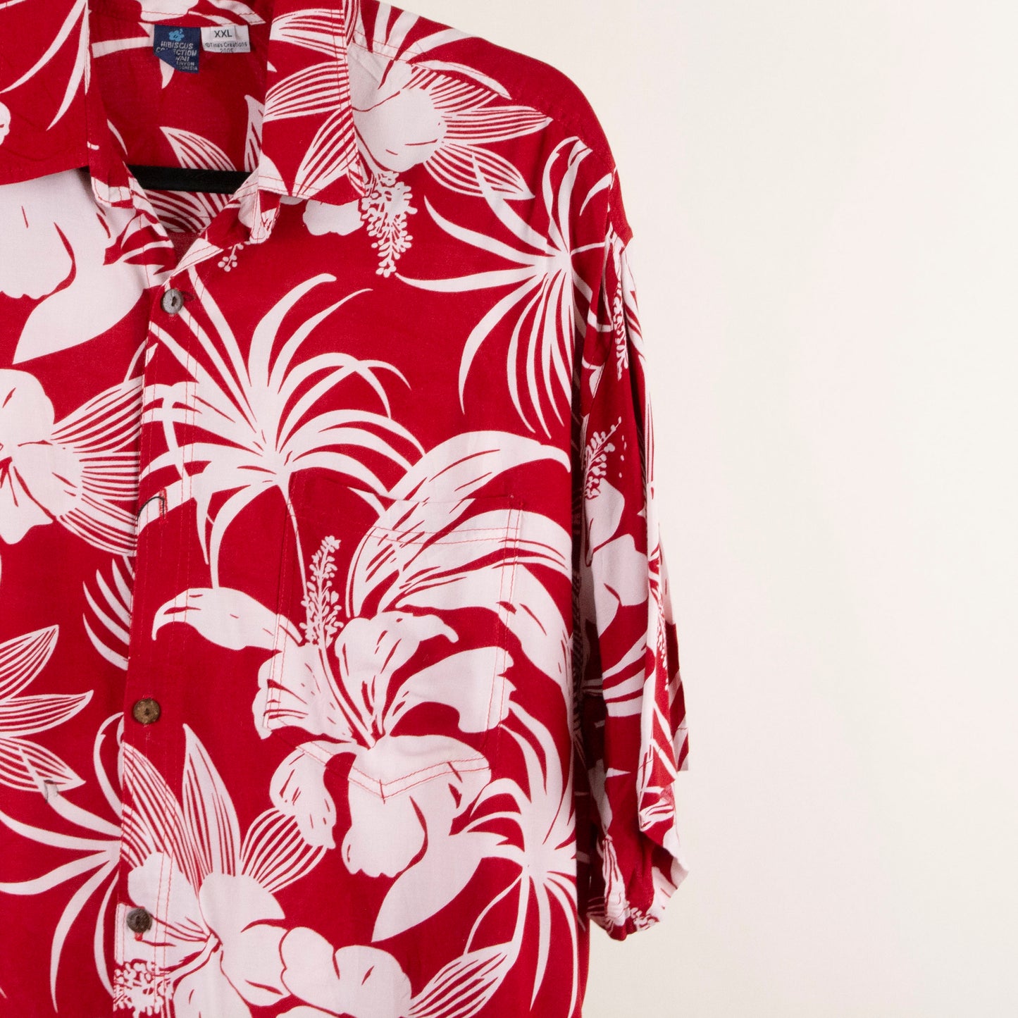 Camisa hawaiana rojo (2XL) Hibiscus Collection Hawaii